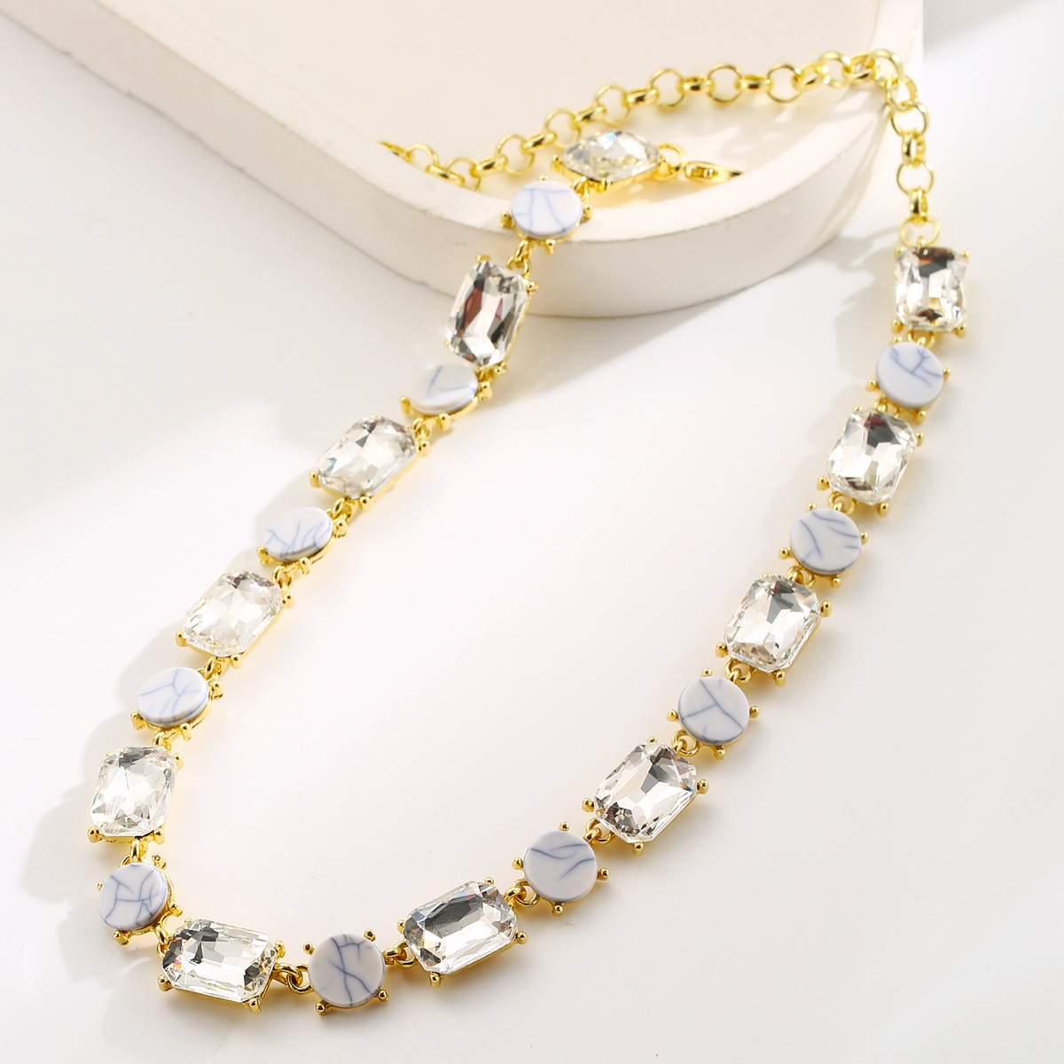 Oversized Statement Necklace For Women, Geometric Collarbone Chain_voghion.com