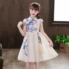 女の子韓服チャイナサマードレス子供の薄い唐装 2025 新しいサマードレス中国風の改善されたスカート