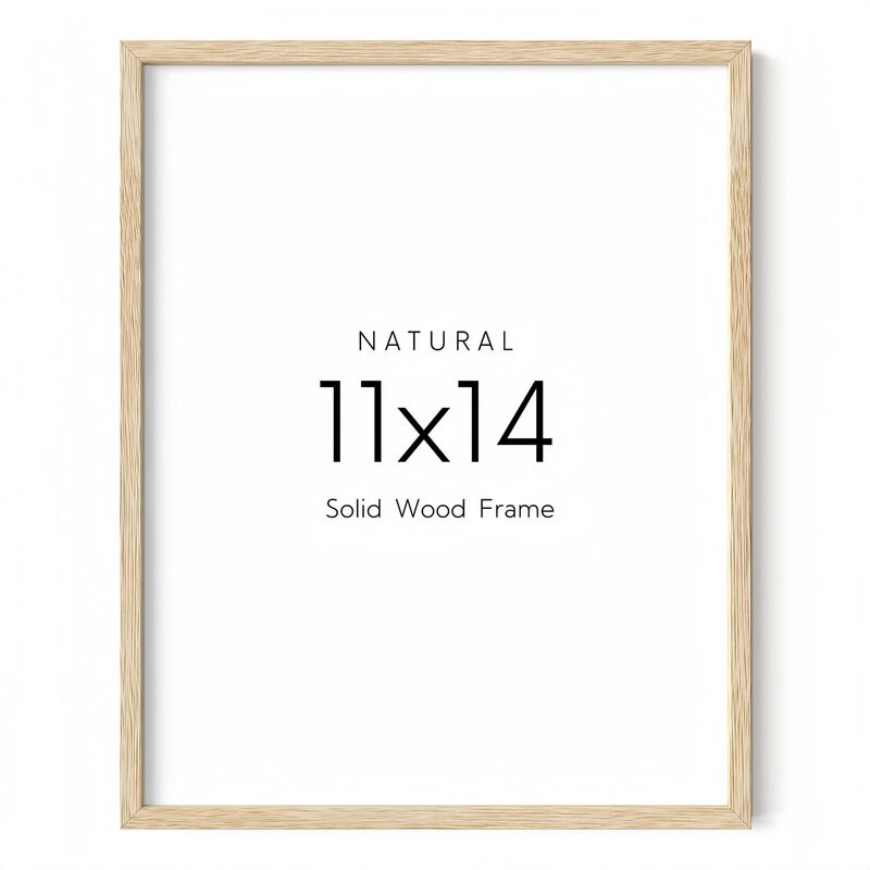 Cross-Border Hot Selling 11inch 14inch Oak Frame Solid Wood Picture Frame Poster Framed Photo Frame Photo Wall Combination