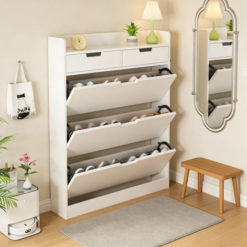 Ultra-Thin Shoe Cabinet for Home Use, Solid Wood Shoe Cabinet for Entryway, Integrated Cabinet Shoe Cabinet for Hallway Outside the Door with Drawers Ultra-Thin Shoe Cabinet for Home Use, Solid Wood Shoe Cabinet for Entryway, Integrated Cabinet Shoe Cabinet for Hallway Outside the Door with Drawers
