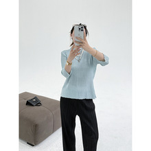 2025春夏新款新中式盘扣立领显瘦上衣女内搭修身显瘦优雅百搭T恤