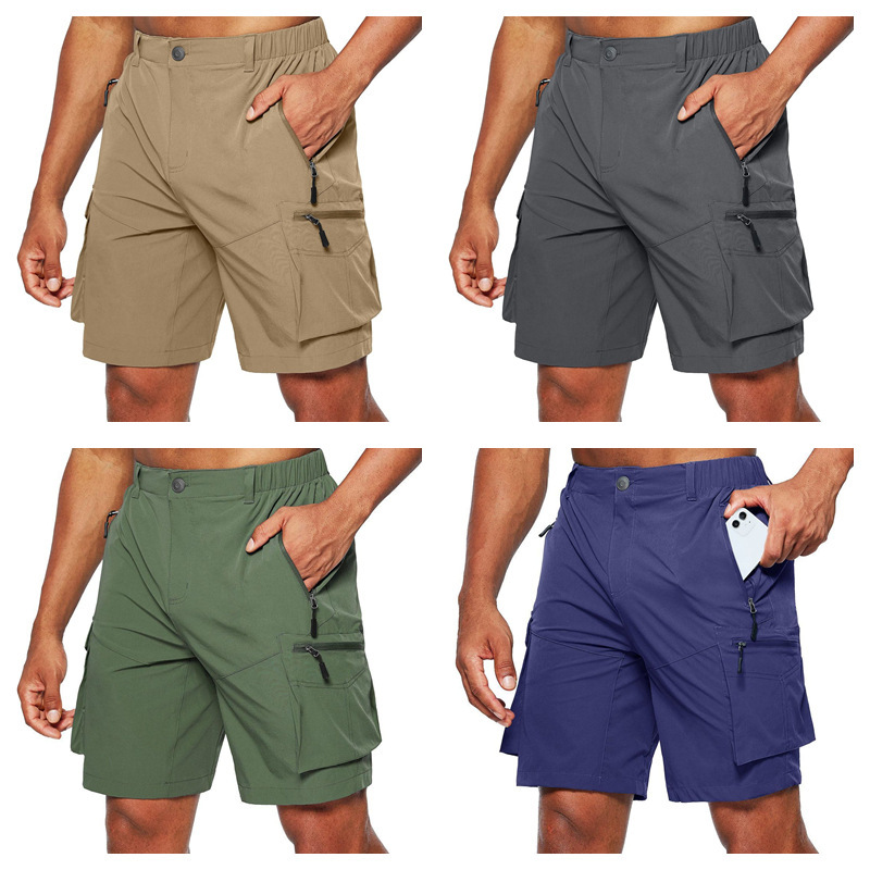 New 2022 Men's Tooling Shorts European and American Large Size New Zipper Shorts Multi-Pocket Mobile Phone Men's Shorts