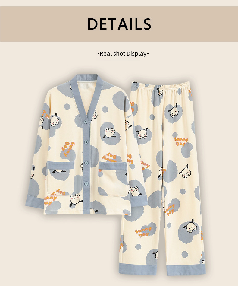 Baumwoll-pyjama-set Für Mädchen Langärmeliges Hausanzug-set Süß_voghion.com