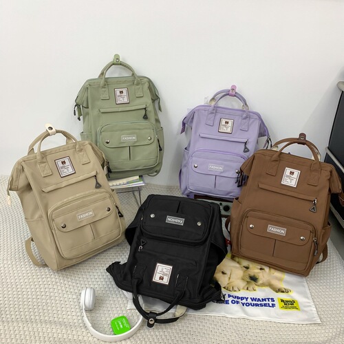  New Japanese Style School Bag Women's Simple Lightweight Large Capacity Student Backpack Outdoor Travel Leisure Bag