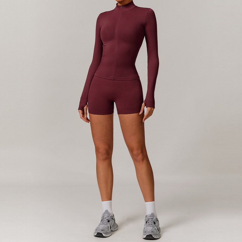 沢創欧米シームレス美背ヨガ服セットランニング速乾ガードルトレーニング服セット女性7137|undefined