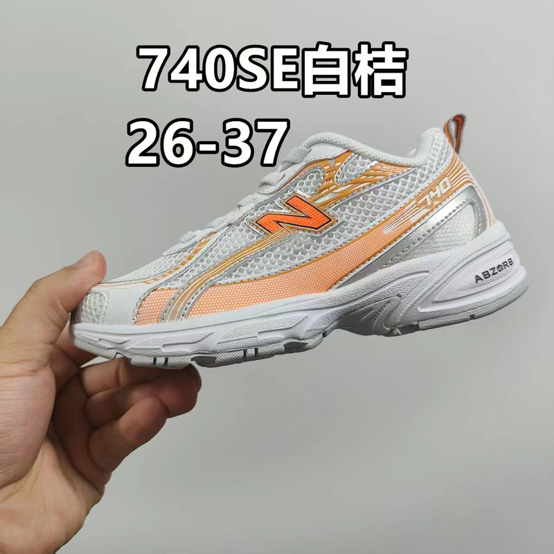 莆田童鞋 NB 740童鞋2025春秋新款男女童松紧带运动鞋一件代发|undefined