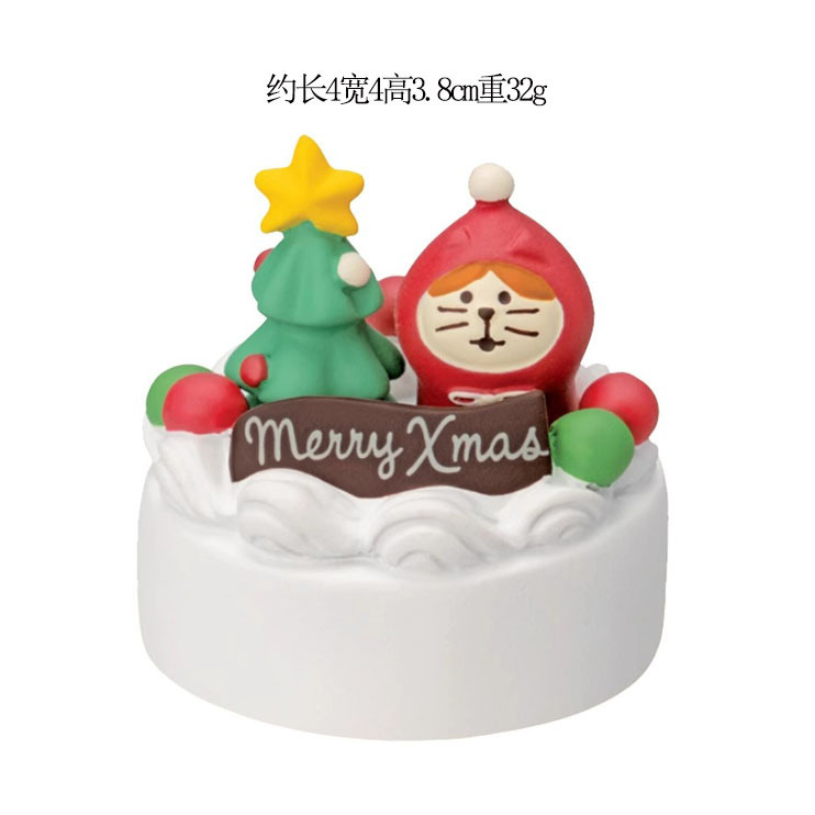 クリスマス装飾日本の猫フィギュアブラインドボックスギフトクリスマスツリー老人そり DIY 樹脂工芸品装飾品|undefined