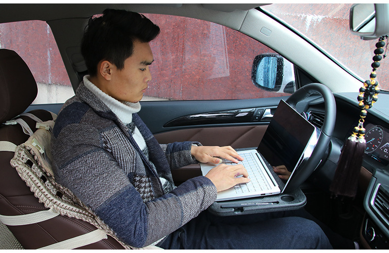 Car Steering Wheel Table Board, In-Car Dining Table, Car Laptop Stand, Tablet Computer Small Table, Foldable and Portable