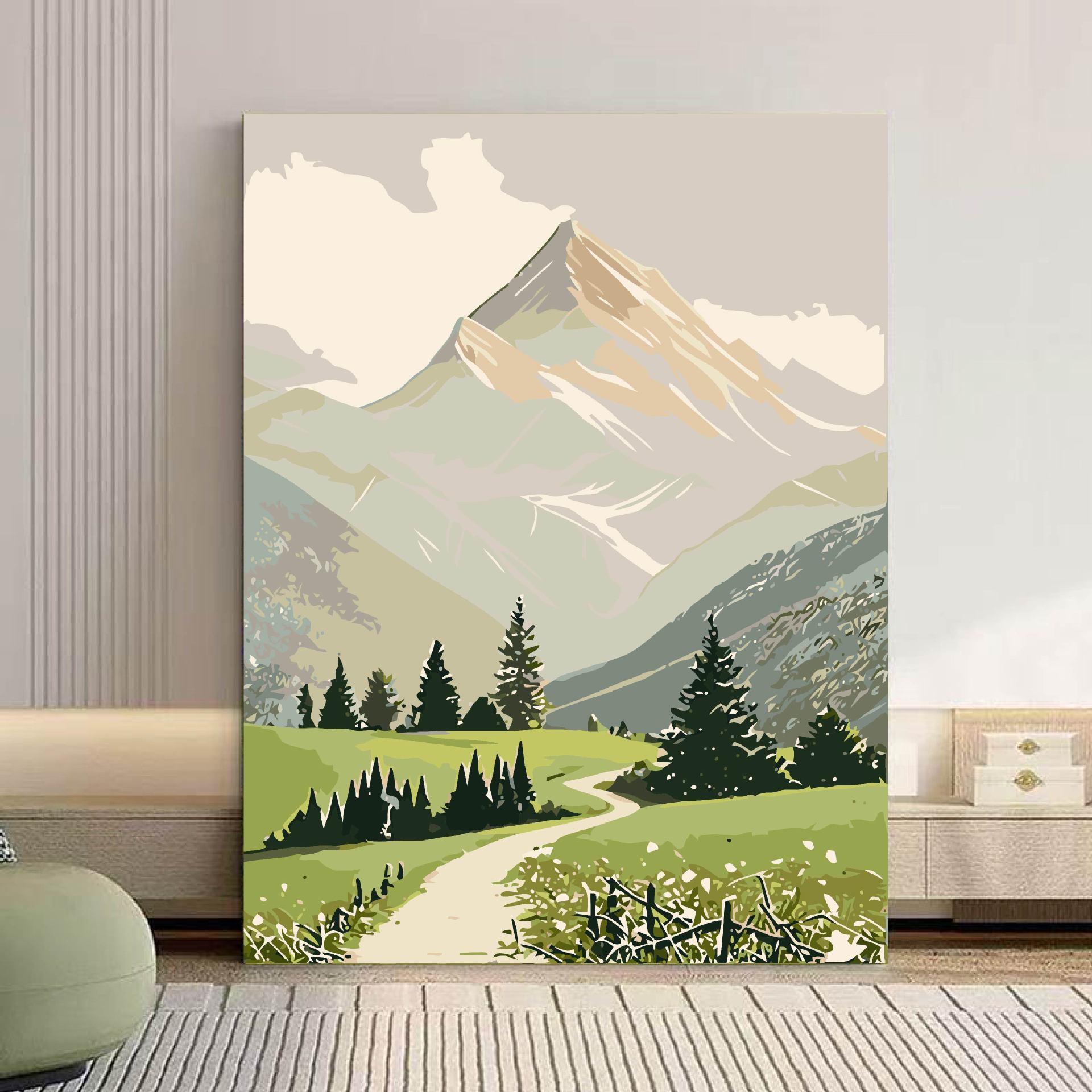 Sunshine Jinshan paisaje didiy pintura al óleo digital relleno de color sala de estar comedor de gran tamaño pintura a mano