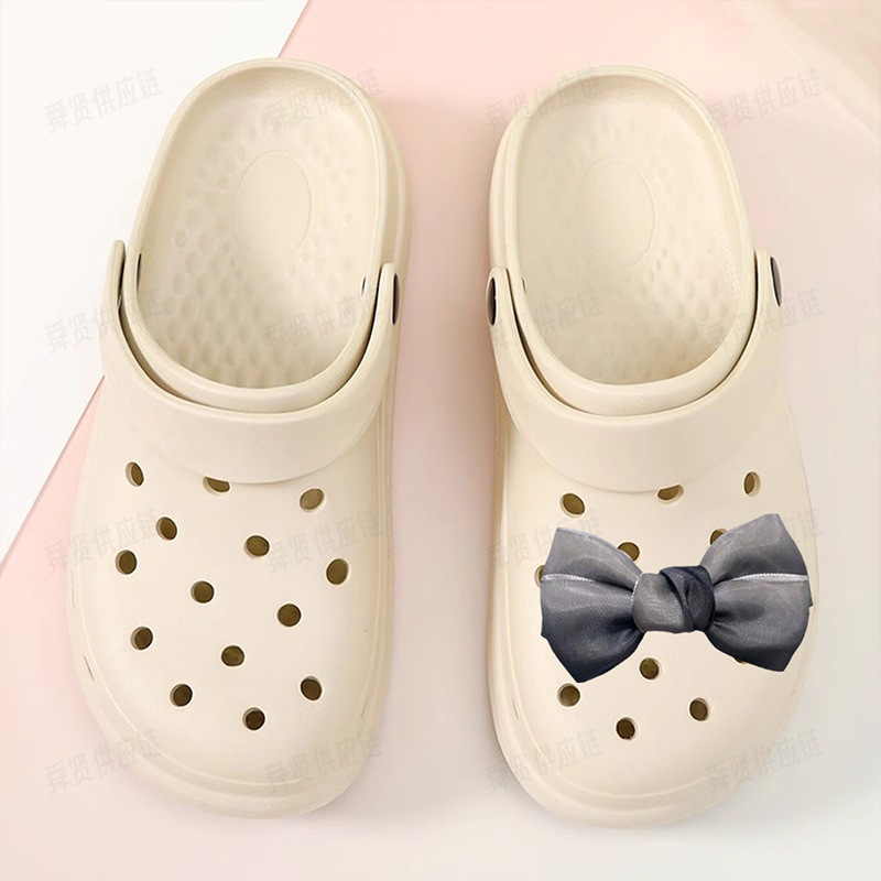 Extraíble zapato hebilla hecha a mano brillante hilo de seda con franela arco zapatos flor tacones altos zapatos accesorios zapatos Decoración