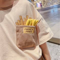 French fries parent-child outfit baby family of three and four 2024 new parent-child summer mother-daughter mother-child short-sleeved factory direct sale