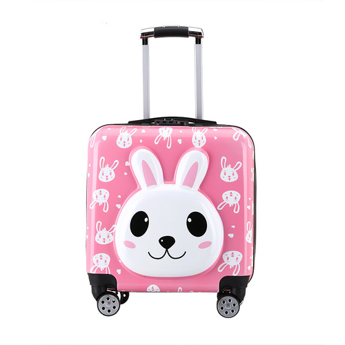 Children's pull-along suitcase wholesale 18-inch boarding suitcase 3D cartoon travel suitcase swivel wheels gift festival logo