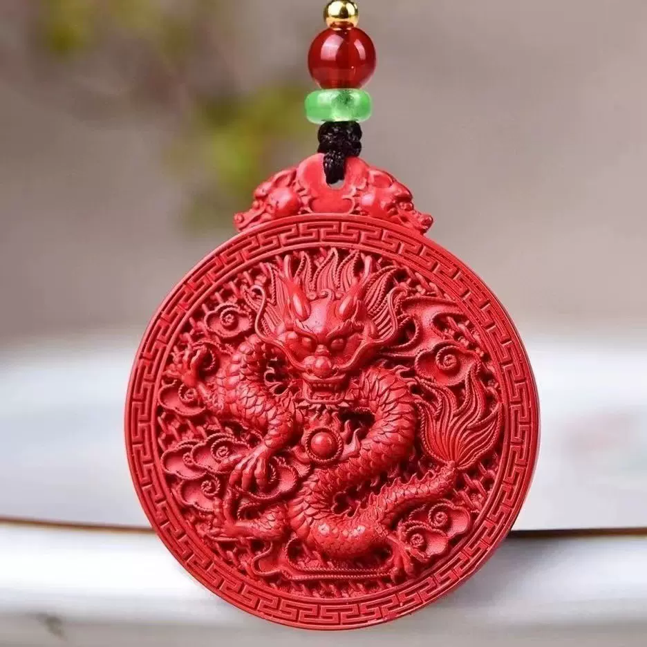 工厂精品原矿朱砂帝王红砂转运龙牌挂件直播供货