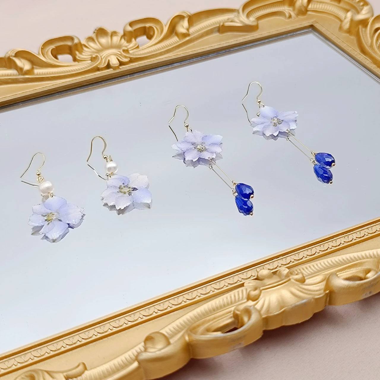 Accessory, crystal earings from pearl, fresh earrings, flower decoration