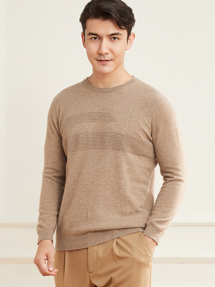 Wholesale cashmere sweater men's round neck 100% pure cashmere autumn and winter New Fashion casual long sleeve pullover knitted sweater