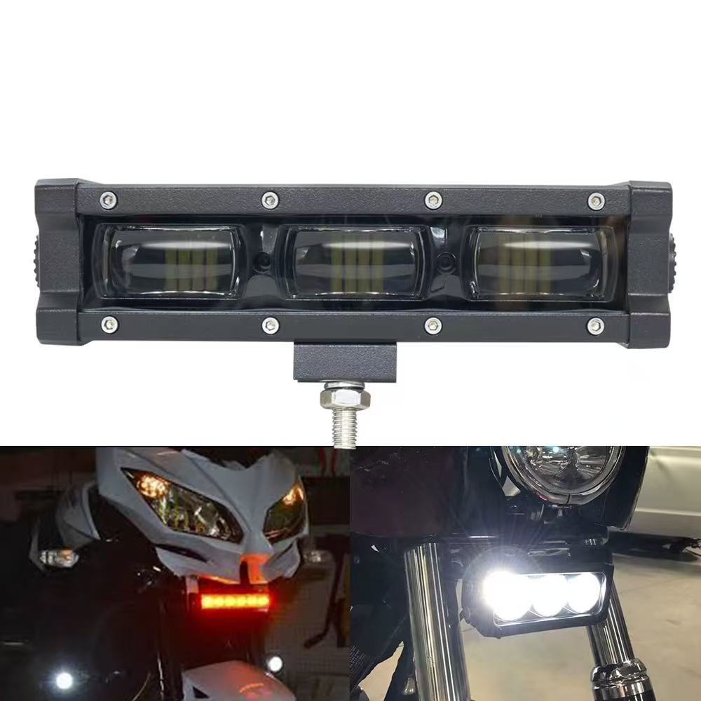 Car single-row 6D lens strip light LED off-road vehicle light truck 12V 24V front bumper grille auxiliary light