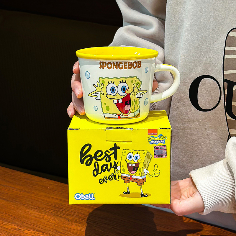 SpongeBob muñecas nuevas tazas de café de desayuno de leche 2024 tazas de cerámica caseras regalos de cumpleaños