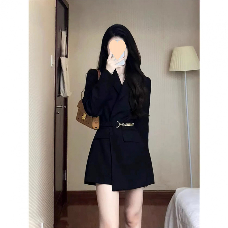 黑色赫本风网红西装外套女初秋季新款绝美外套气质女装高级感|undefined