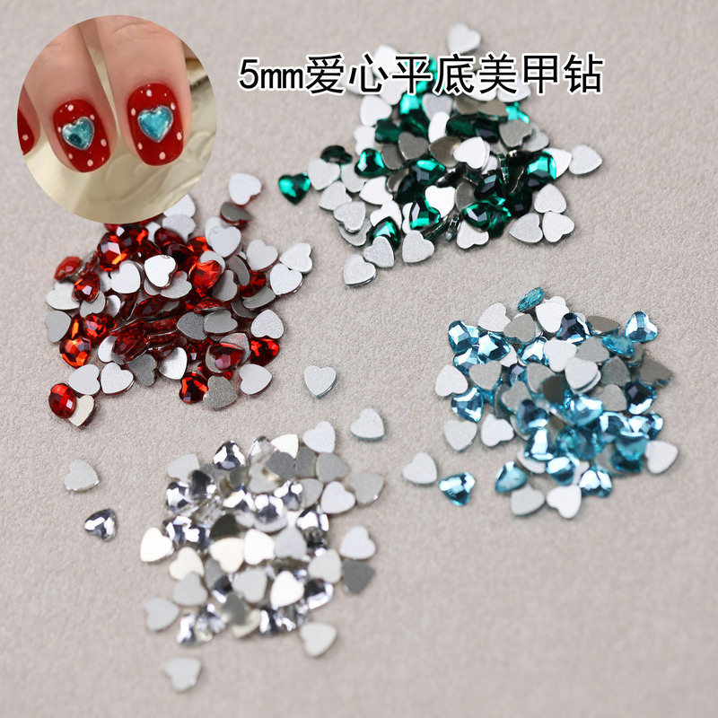 5mm super sparkly flatback heart-shaped rhinestones, lake blue, large size, for nail art, nail decorations, DIY, and nail extension materials 5mm super sparkly flatback heart-shaped rhinestones, lake blue, large size, for nail art, nail decorations, DIY, and nail extension materials