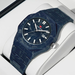 跨境新款石英表大理石紋高級感日曆防水男士腕錶一件代發大錶盤