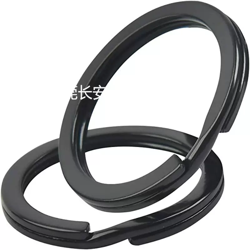 金属泳黑色扁平钥匙环 钥匙圈套装圆形 黑色扁平钥匙圈多规格现货