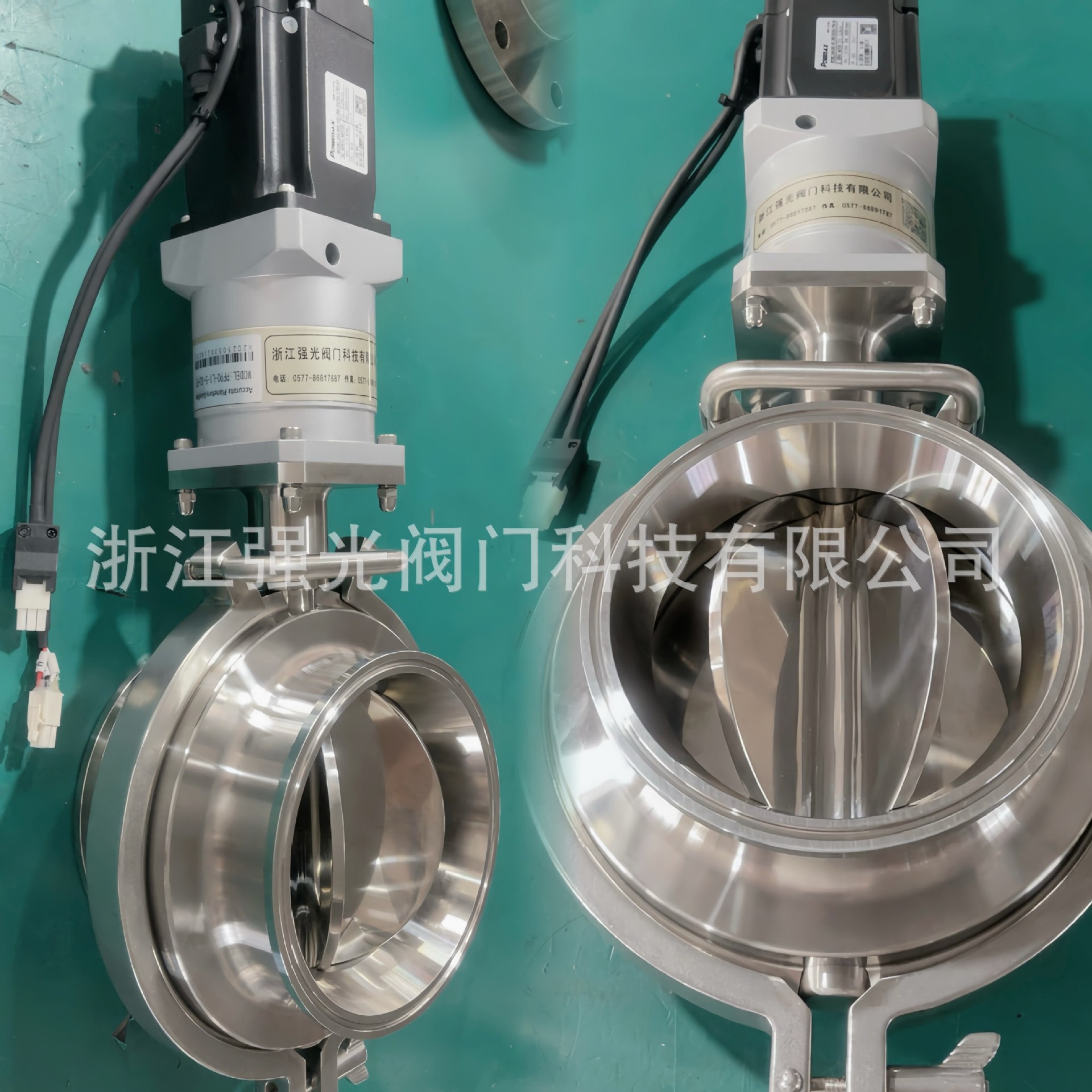 伺服电机驱动卫生级食品级不锈钢电动快装卡盘六瓣多瓣星型蝶阀