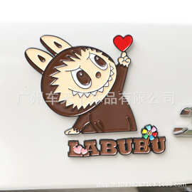 拉布布星星人汽车金属贴卡通可爱贴纸车窗装饰labubu摩托车电瓶车