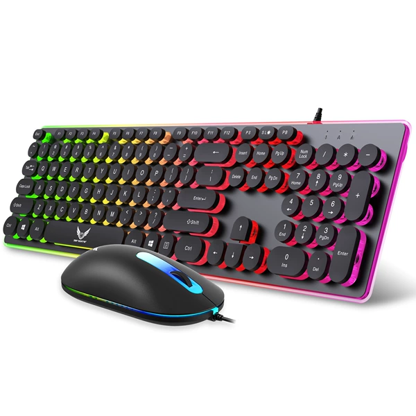 K13 Punk Keyboard and Mouse Game Set Black (Keyboard + Mouse)