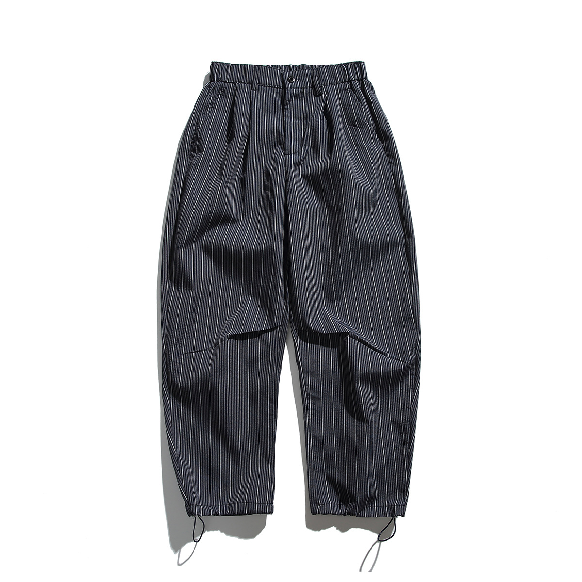 Beijie Men's Clothing American Trendy Brand 2025 Autumn New Elastic Striped Suit Pants Men's Casual Trousers Wide Leg Pants