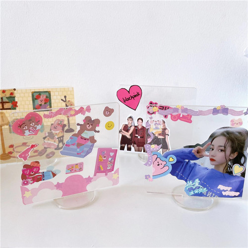 Blank stand 10 cm DIY acrylic message board handmade Guka idol star painting hand account student transparent