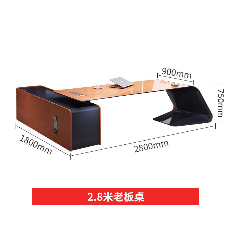 ファッションの上司の机の創意的な総裁の机の大きいクラスの台の軽い豪華な主管のマネージャーの事務の机と椅子の組み合わせの家具|undefined