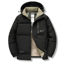 爸爸装冬季新款短款棉袄连帽休闲面包服中老年男装加厚大码棉衣服