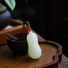 玉器工艺品天然新疆和田玉青海料羊脂级白玉白菜吊坠男女挂件附证