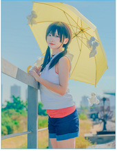 天气之子新海诚女主天野阳菜cosplay角色扮演透明雨伞黄色伞
