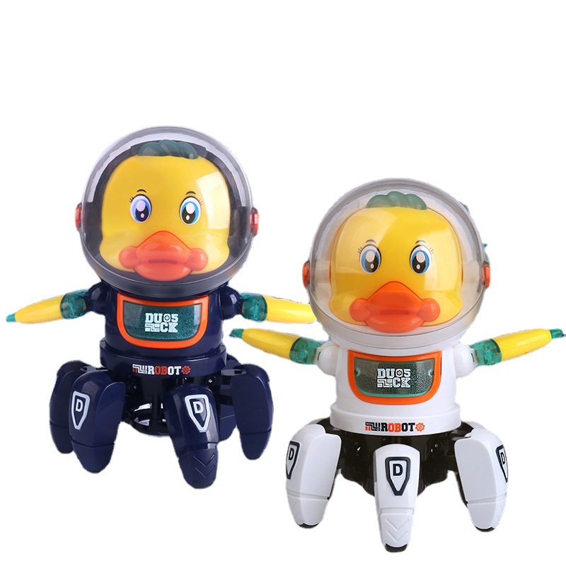 Transfronterizo nuevo baile espacio eléctrico seis-garra robot música luz columpio pequeño pato lindo puesto de venta caliente Juguetes