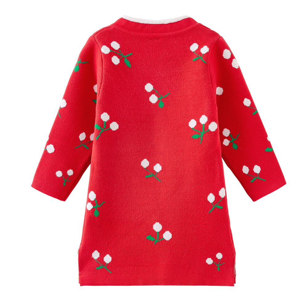 Primavera y otoño ropa de los niños festivos niñas Vestido de punto princesa vestido cheongsam invierno engrosada bebé suéter vestido al por mayor