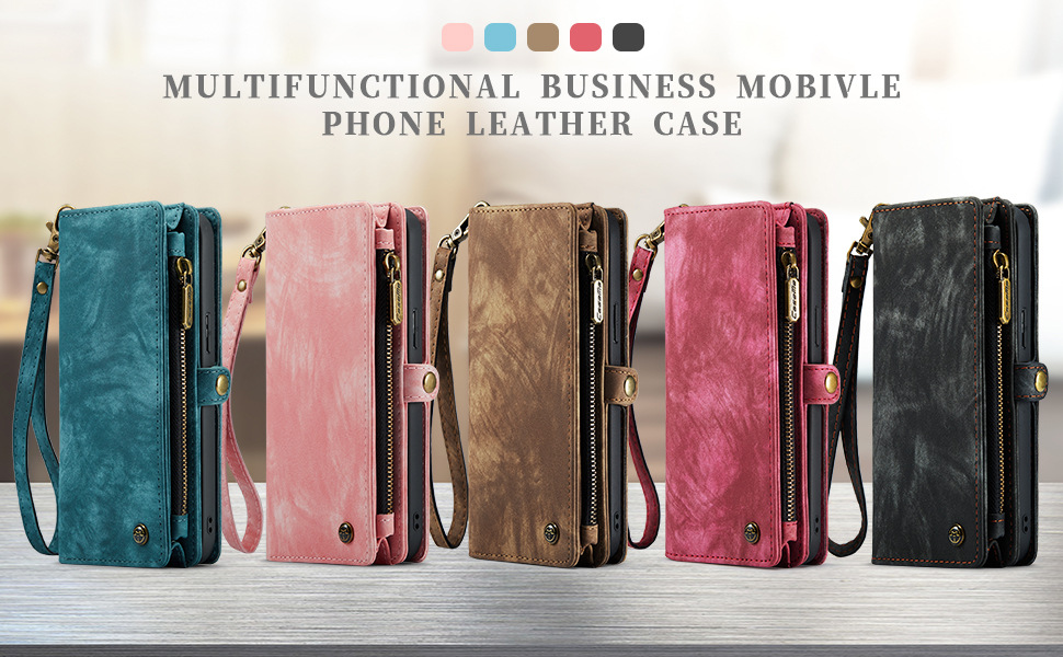 Leather Wallet Case For Iphone 16 And Samsung S24 With Card Slot_voghion.com
