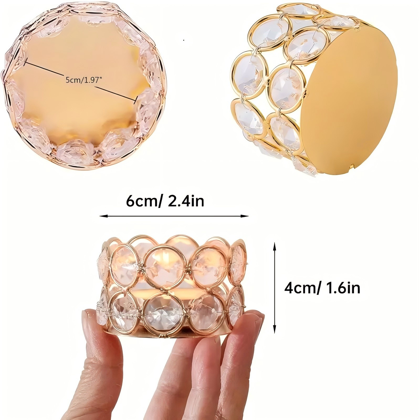 Candelabro de hierro forjado con copa de vidrio hueca, decoración elegante para bodas y Navidad