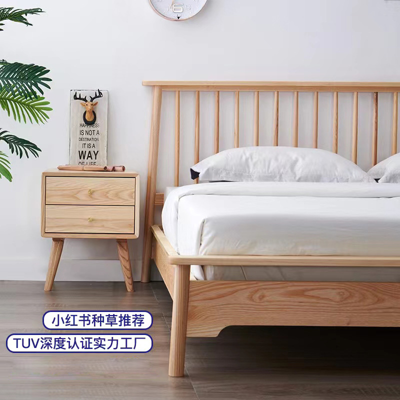 Net Red Style Nordic Bed 1.8m Small Unit 1.5m Hobic Hobbm Single Double Beds Beds White Waxing Muwatsha bed