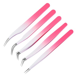 Wholesale false eyelash tweezers grafting eyelash tweezers eyelash tweezers flowering seven-word clip suit stainless steel Eyelash Curler