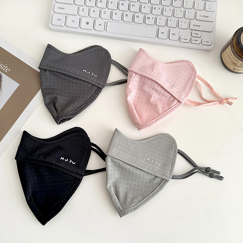 Máscara de protección solar estilo de verano para mujer seda de hielo transpirable anti-ultravioleta gasa original tridimensional sombreado protección de ojos máscara facial completa