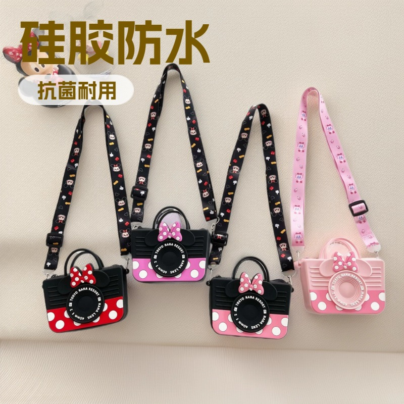 Wholesale One-Shoulder Cross-Body Mickey Mouse Silicone Coin Purse, Fashionable and Versatile Student Storage Bag, Mini Cute Backpack