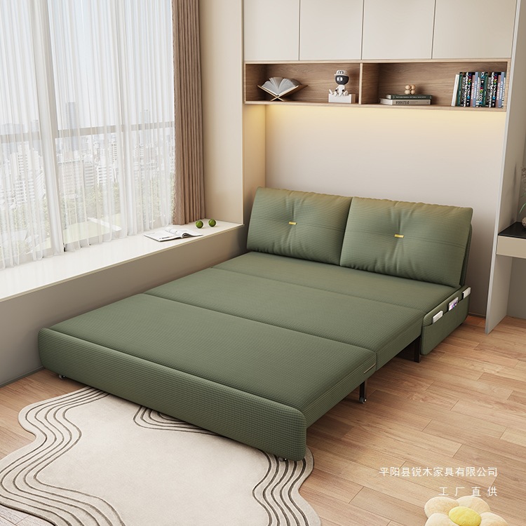 Velvet Sofa Bed All-In-One Dual-Purpose Folding Bed Double Small Apartment Study Bedroom Multi-Functional Retractable Sofa Bed