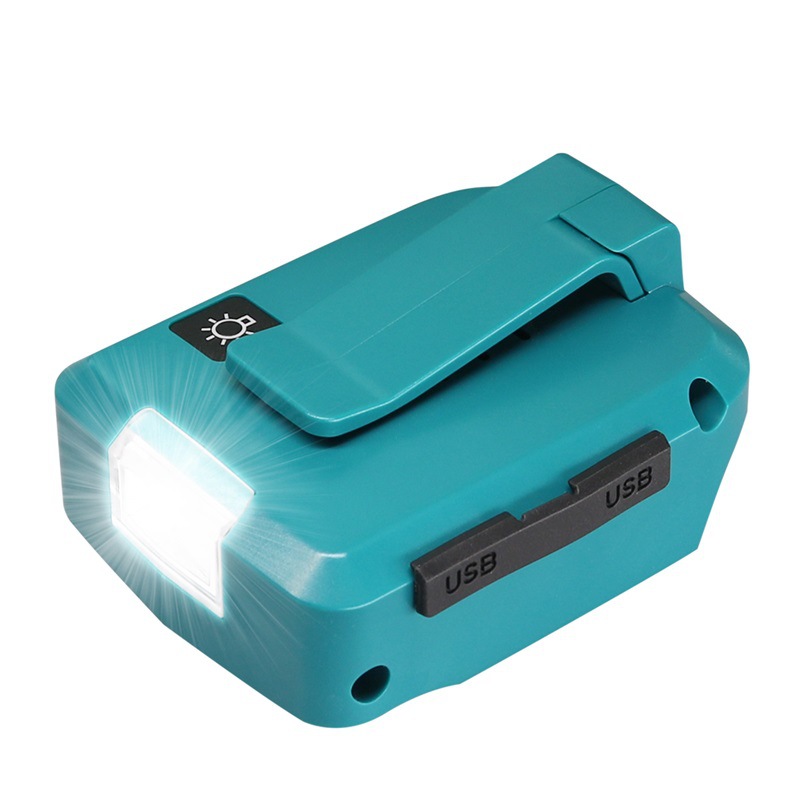 ADP05替代makita牧田锂电池转换座14.4v /18V双USB转换器带LED灯