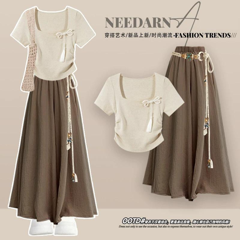 Maillard's Summer Outfit: Coffee-Colored Dress, 2026 Super Trendy Summer Wear, a Very Beautiful Set with a Cinched Waist Mini Dress