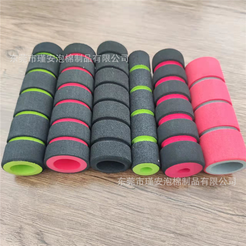 EVA磨砂面双色海绵管减震止滑钢管用橡胶泡棉手把套NBR橡塑海棉管