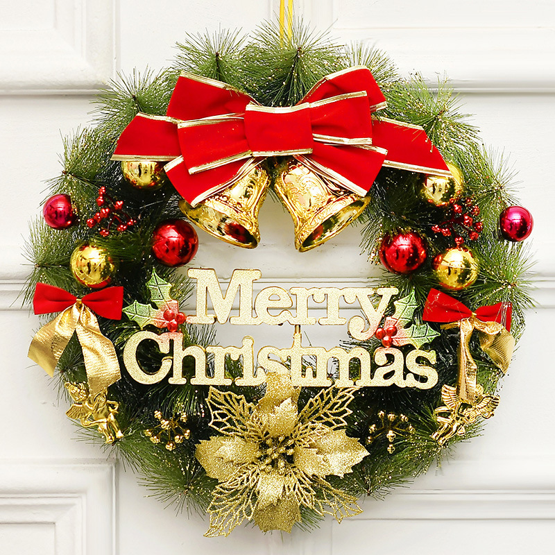 クリスマス装飾花輪クリスマス花輪ホテルショッピングモール装飾ドア吊り高級松葉装飾アレンジメント|undefined