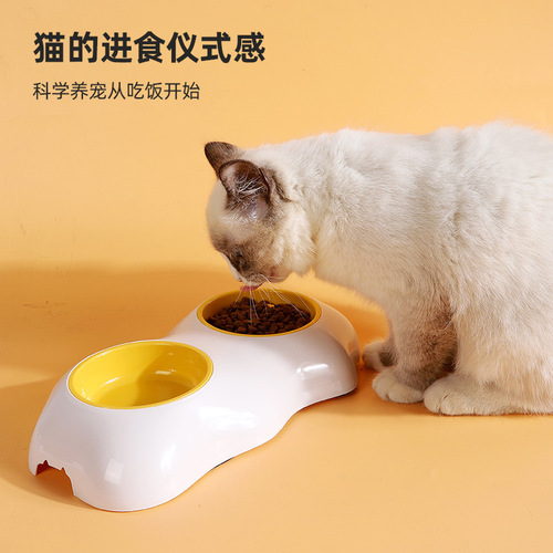 Pipitao original pet egg yolk double bowl single bowl anti-knock cat bowl dog bowl pet feeding basin pet bowl