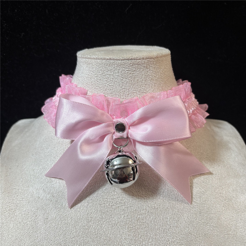 Arco de encaje collar de campana collar de clavícula accesorios de cuello de hermana suave correa de cuello cos collar de sirvienta