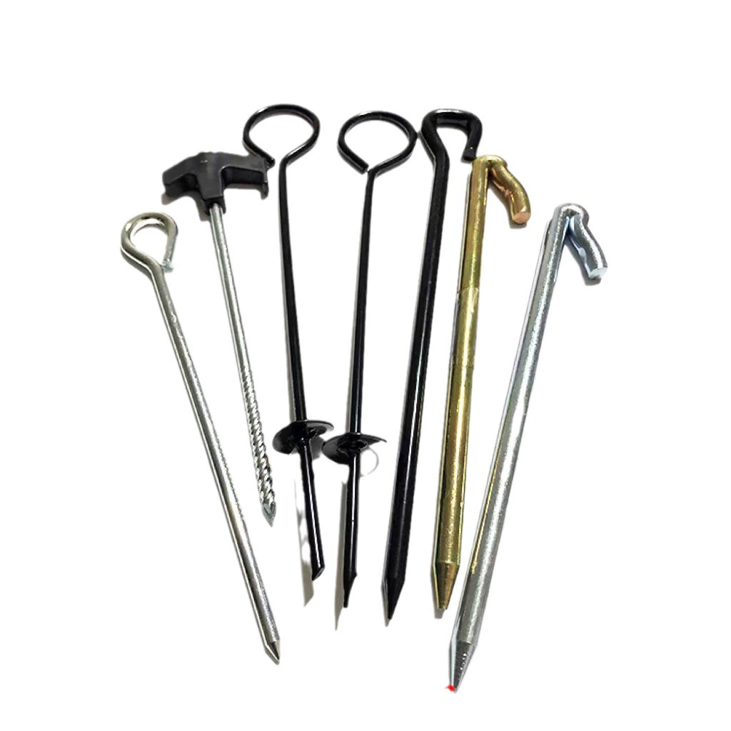 Оптовая обработка и поставка комплектующих для кемпинговых палаток: крепления для кемпинга, заземляющие шпильки, спиральные крепления, анкеры для грунта, горячеоцинкованные для использования на открытом воздухе